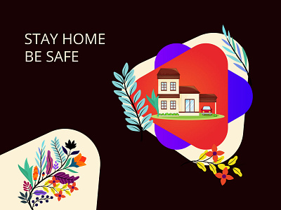 Stay Home, Be Safe- Social Media Post banner ad banner design coronavirus facebook banner illustration socail media stayhome web banner