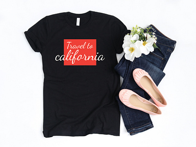 Travel to California T shirt Design