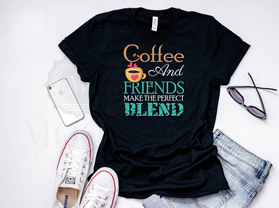 Coffee And Friends T-shirt amazon coffee coffee t shirt coffee tee graphics tee merch typography vector