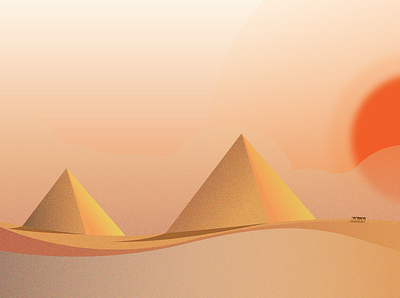 desert pyramid flat illustration illustrator vector web