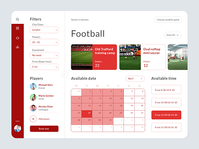 Booking service for sportsman booking app designs sports