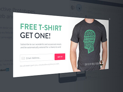 Free T-shirt Modal interface invision ui web design website
