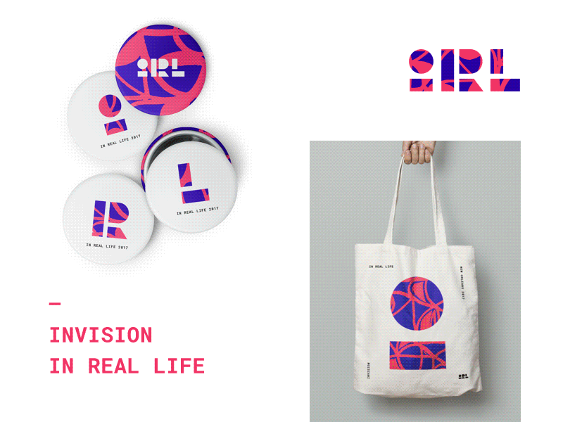 InVision IRL branding design in real life invision logo swag