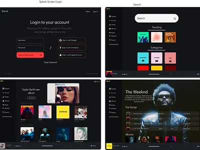 Sonol Desktop Music App app design graphic design ui ux