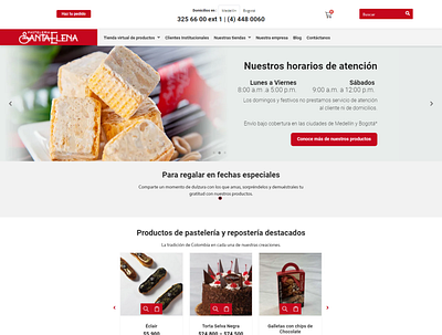 SantaHelena Pastelería - Maquetación Web ecommerce webdesign