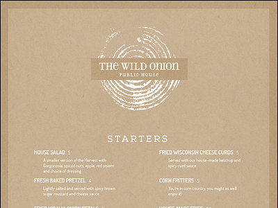 Wild Onion Menu