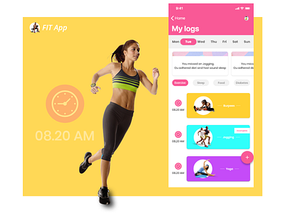 Fitapp fitness app inspirations mylog tracking app uidesign uiux