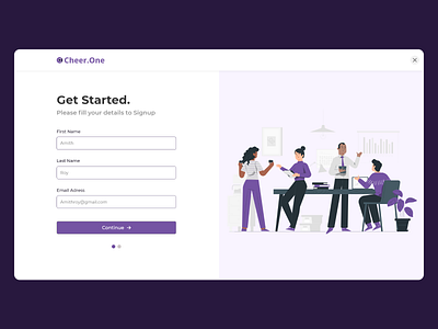 Signup Page illustraion purple signup webdesig