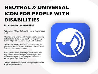 Neutral & universal App icon for people with disabilities @accessibility @daily ui @dailyui branding disabilities disability illustration ui ux uxdesign uxui