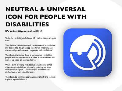 Neutral & universal App icon for people with disabilities