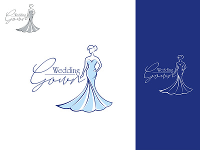 Wedding Gown design illustration logo typography vector