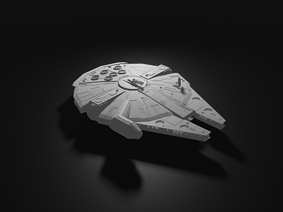 Millennium Falcon v2 3d blender star wars