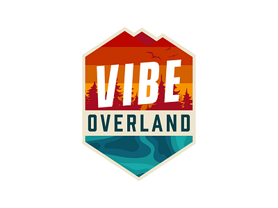 Vibe Overland branding camper van graphic design logo retro