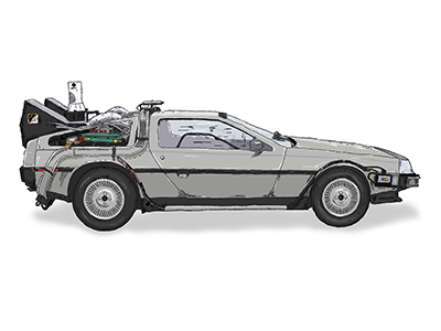 Back in Time delorean illustration wacom