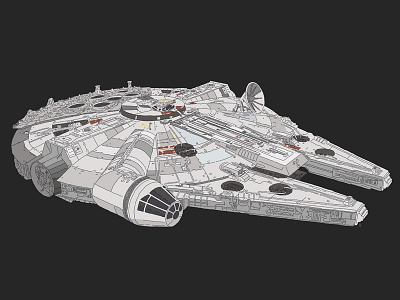 Millennium Falcon illustration star wars