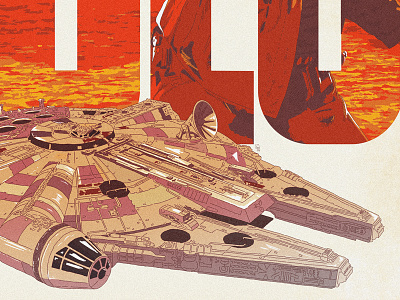 A Star Wars Story illustration millennium falcon star wars wacom