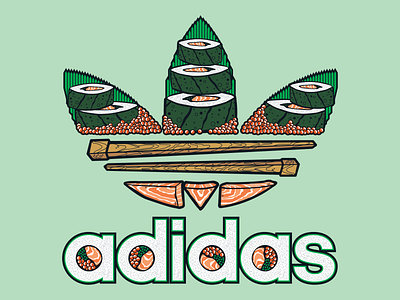 Sushi with 3 stripes apparel graphic design illustration vector