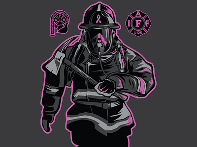 Firefighters for breast cancer apparel graphic design illustration vector