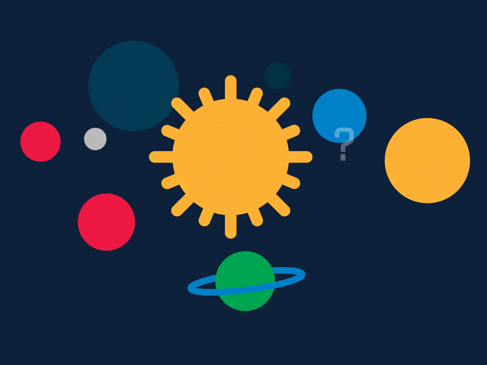 Solar system Q&A animation graphic design illustration motion graphics vector