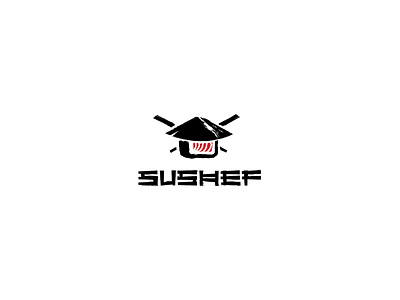 Sushef branding cafe design fastfood fastfood logo illustration logo logotype mark simbol sushi logo