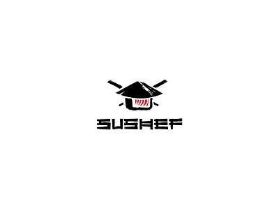 Sushef branding cafe design fastfood fastfood logo illustration logo logotype mark simbol sushi logo