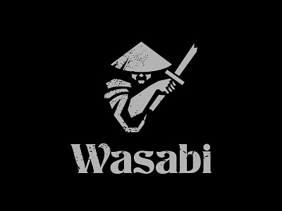 Wasabi design logo logotype samuray simbol sushi