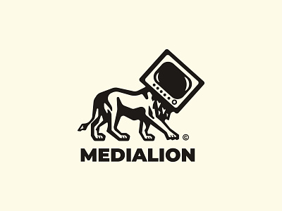 Media Lion graphic design lion logo logotype mark media simbol