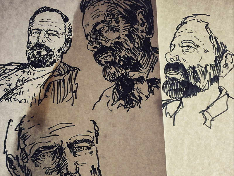 Philip K Dick Process Sketches by Chris Adams on Dribbble