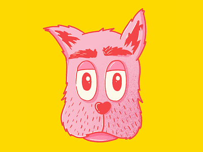 Pink dog character draw drawing illustration procreate