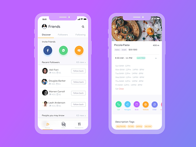 Restaurant AI Application ios restaurant app tab uidesign