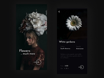 Flower Shop #DailyUI001 #DailyUI adobe xd app app design black concept design eccomerce flower flowers flowershop mobile mobile app design mobile ui shop shopping app ui ux ux design