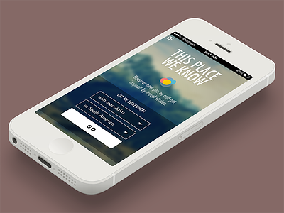 This Place We Know: WIP app background dropdown iphone typography webapp