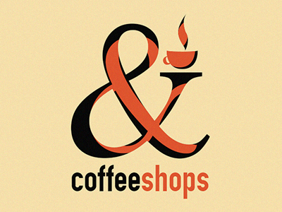 Ampercoffee ampersand coffee logo logotype two color typography