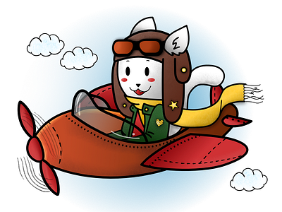 The Flying Cat affinity airplane animal cat cute design fofo graphic design illustration kawaii orange pet wacom intuos