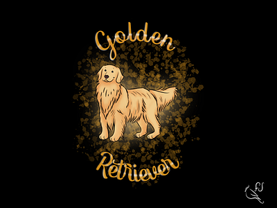 Golden Retriever affinity animal black cute design dog gold golden graphic design illustration pet petshop retriever t shirt wacom intuos
