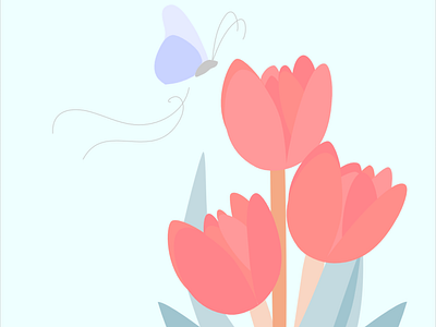 Tulipas Flat affinity butterfly clean cute design flat flower graphic design illustration nature simple tulip vector wacom intuos