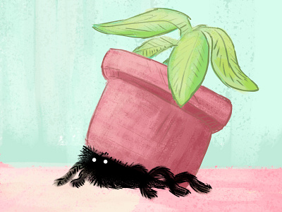 Dark little thing adobe photoshop black book illustration chalk chalks characterdesign children book illustration childrens book colorful cute flowerpot green illustration monster monsters pastel colors photoshop pink plant thing