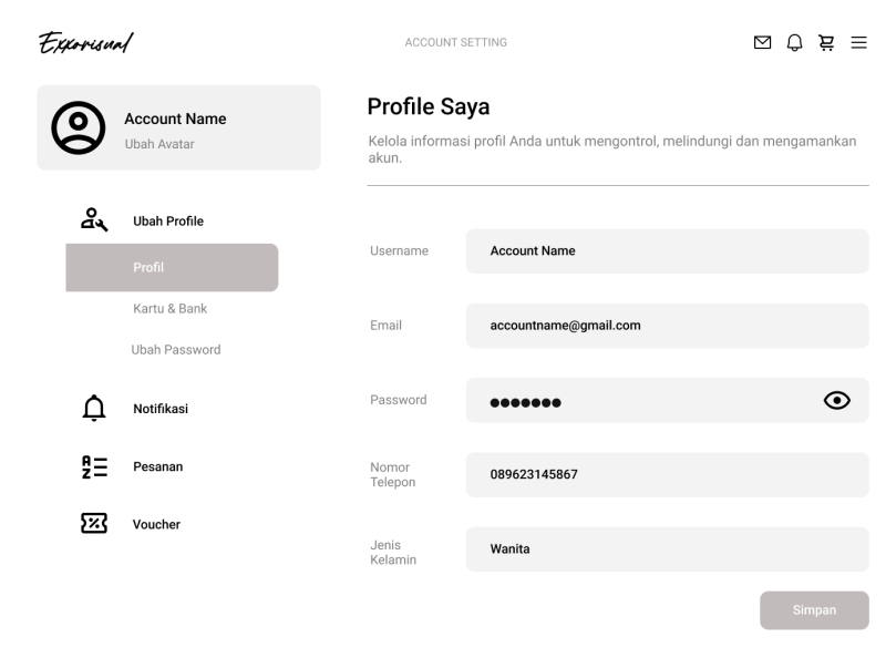 Account Setting UI  Design by Nabilla Zachra on Dribbble