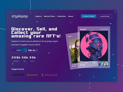 Cryptopup - NFT Marketplace Website UI Design Explore
