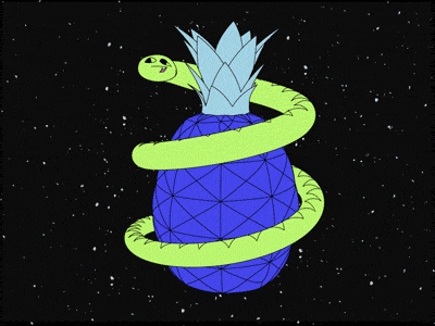 Snake + Pineapple after effects cinema 4d gif looping