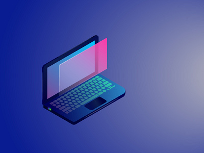 Isometric Laptop computer design illustration isometric isometric illustration laptop notebook notebooks technolofy vector