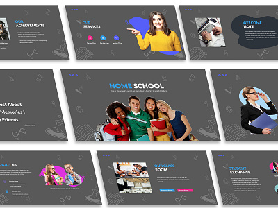 Home School Powerpoint Template academic business team clean courses creative education educational graduation infographic portfolio powerpoint ppt