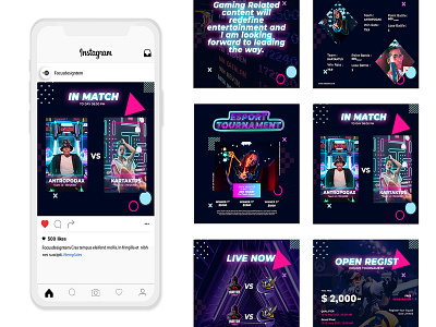 Esport Tournament Instagram Post Template ads banner championship cover e sports esports facebook game gamers games gaming geelator