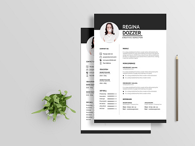 Simple And Clean CV Resume Template application background business career company creative cv design experience interview job recruitment