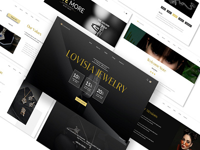 Lovisia Jewelry Powerpoint Template beautiful beauty creative design diamond document editable element elements fashion gold golden