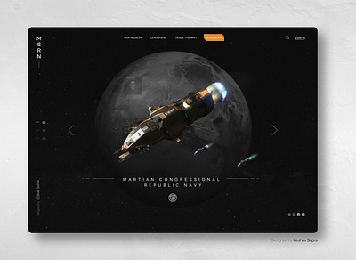 Landing Page - The Expanse - MCRN 100daychallenge astronaut black branding challenge design figma landingpage login page mars mcrn orange space spacex theexpanse ui ui challenge ux web website