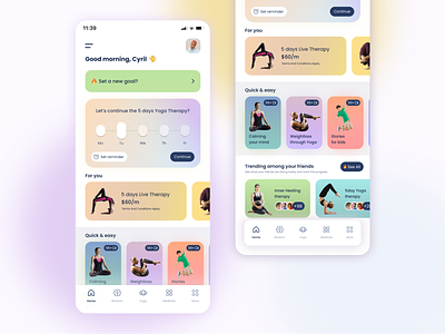Yoga App app design designer kerala ui ux yoga app