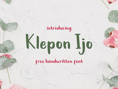 Free Font - Klepon Ijo font font awesome font design free free font handwriting font handwritten font typography