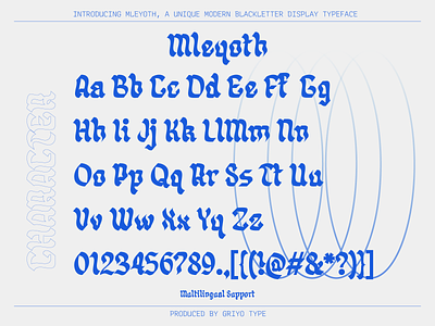 Mleyoth - Modern Blackletter Typeface brand design branding design font graphic design handlettering lettering logotype logotype design type design typography visual identity