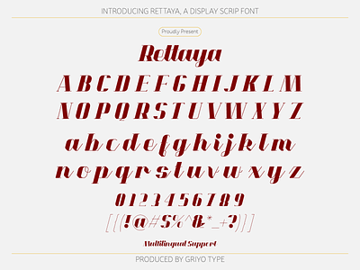Rettaya - Display Script Font design font handlettering lettering logotype logotype design type design typeface typography